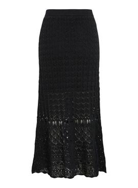 Jupe Vila Vidolise en crochet noir maxi pour femme