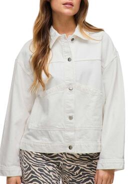 Veste en jean Vila Vipal blanc pour femme