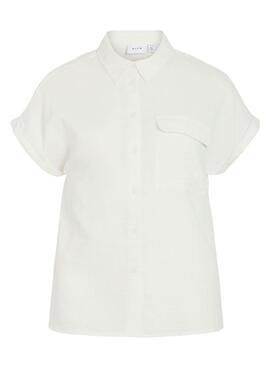 Chemise Vila Vilania à manches courtes blanc pour femme