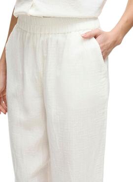 Pantalon Vila Vilania large blanc pour femme 