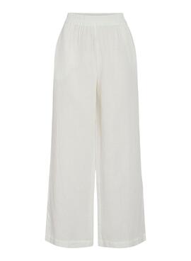 Pantalon Vila Vilania large blanc pour femme 