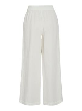 Pantalon Vila Vilania large blanc pour femme 
