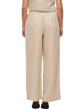 Pantalons Vila Vilania  larges beige pour femme