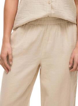 Pantalons Vila Vilania  larges beige pour femme