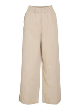 Pantalons Vila Vilania  larges beige pour femme