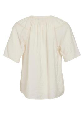 Blouse Vila Vilisbeth beige pour femme.