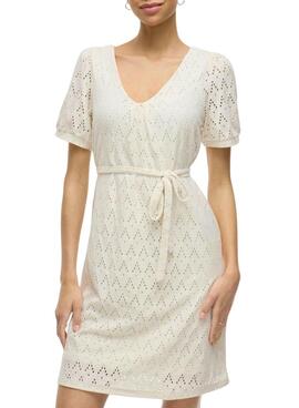 Robe Vila Viamalina courte beige pour femme