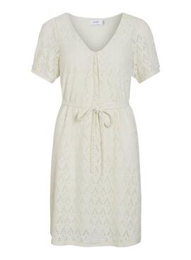 Robe Vila Viamalina courte beige pour femme