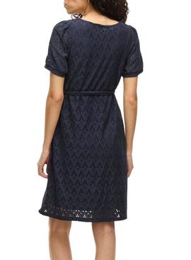 Robe Vila Viamalina marine pour femme.