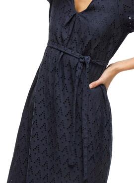 Robe Vila Viamalina marine pour femme.