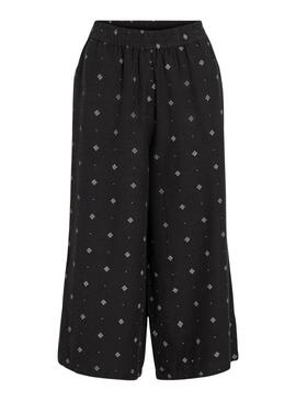 Pantalon Vila Viprisilla coulotte noir pour femme