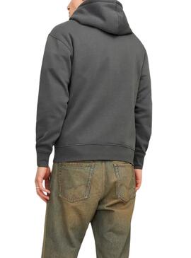 Sweat à capuche Jack and Jones Vesterbro gris pour homme