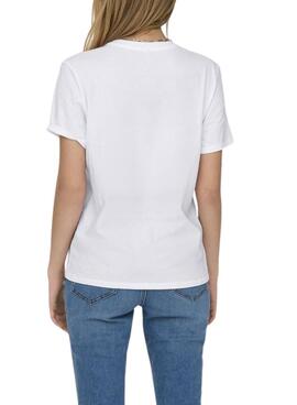 T-shirt Only Lucia tigre blanc pour femme