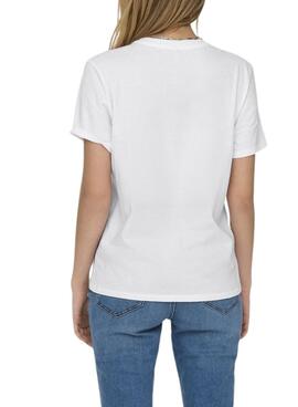 T-shirt Only Lucia blanc léopard pour femme