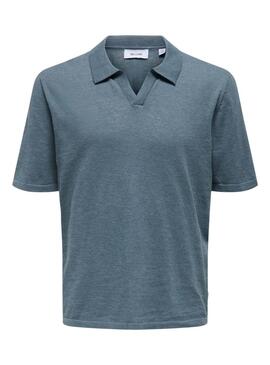 Polo Only and Sons George bleu pour homme.