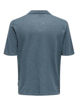 Polo Only and Sons George bleu pour homme.