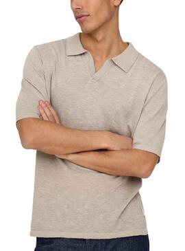 Polo Only and Sons George beige pour homme