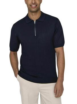 Polo Only and Sons Wyler bleu marine pour homme.