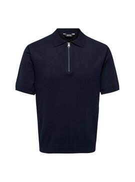 Polo Only and Sons Wyler bleu marine pour homme.