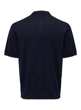 Polo Only and Sons Wyler bleu marine pour homme.