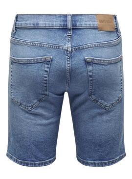 Bermuda  Only and Sons Weft en denim moyen pour hommes 