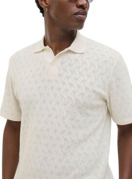 Polo Jack and Jones Latrent beige pour homme.