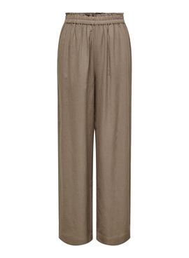 Pantalon en lin marron Only Tokyo pour femme