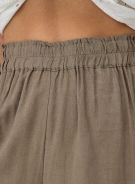 Pantalon en lin marron Only Tokyo pour femme