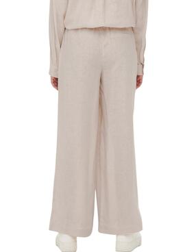 Pantalon Only Tokyo en lin beige pour femme