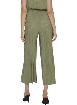 Pantalon Vila Viplisa plisse vert pour femme.