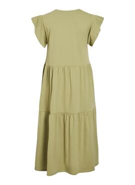 Robe midi verte pour femme de la marque Vila Visummer.