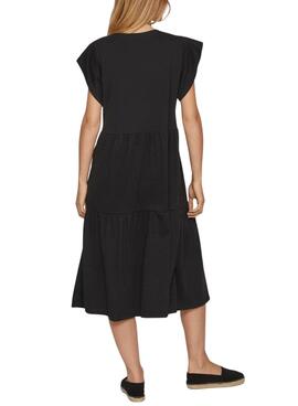 Robe midi noire pour femme Vila Visummer