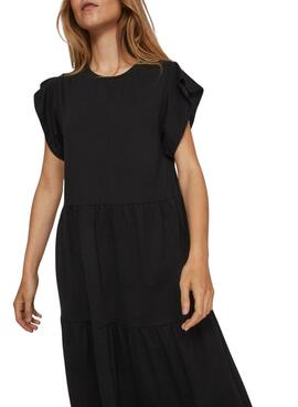 Robe midi noire pour femme Vila Visummer
