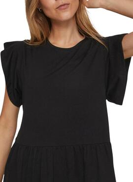 Robe midi noire pour femme Vila Visummer