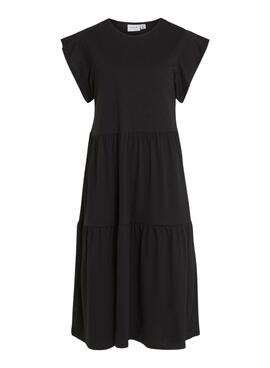 Robe midi noire pour femme Vila Visummer