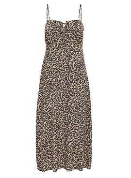Robe Only Nelly léopard marron pour femme.