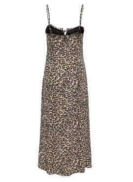 Robe Only Nelly léopard marron pour femme.