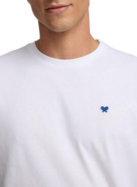 T-shirt Silbon Lettering blanc pour homme