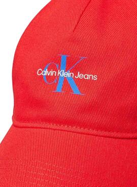 Casquette Calvin Klein Jeans Monologo Baseball rouge pour homme