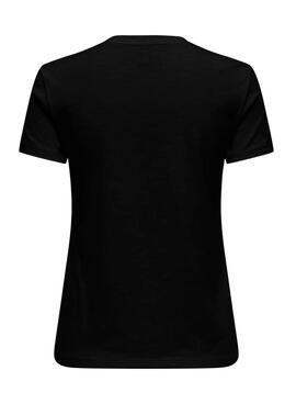 Camiseta Only Drew noire pour femme.