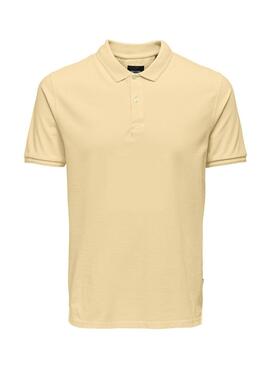 Polo Only and Sons Travis jaune pour homme