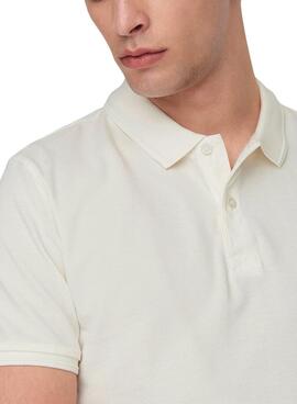 Polo blanc pour homme Only and Sons Travis