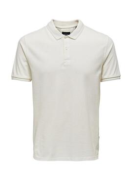 Polo blanc pour homme Only and Sons Travis