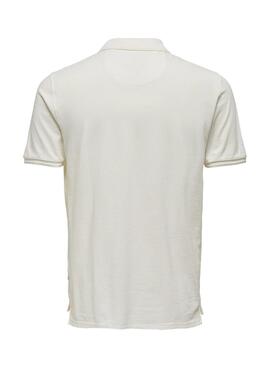 Polo blanc pour homme Only and Sons Travis