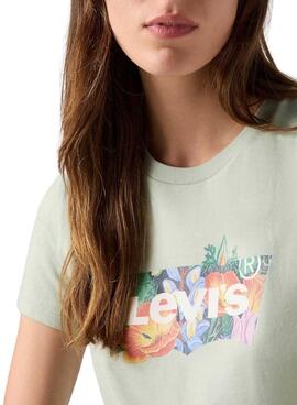 T-shirt Levis The Perfect Tee Coloring vert pour femme