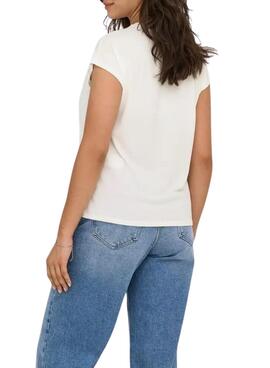 T-shirt Only Free Life beige pour femme