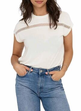 T-shirt Only Free Life beige pour femme