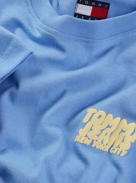 T-shirt Tommy Jeans Bubble bleue pour femme