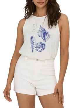  T-shirt Only Free blanc   pour femme