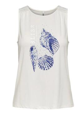  T-shirt Only Free blanc   pour femme